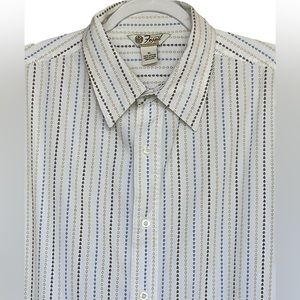 Fossil Brand Jeans Button Down Long Sleeves Shirt Size XL Retro Print Colors